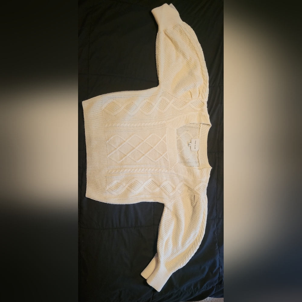 Pink Rose Women's Cream Cable Knit Sweater